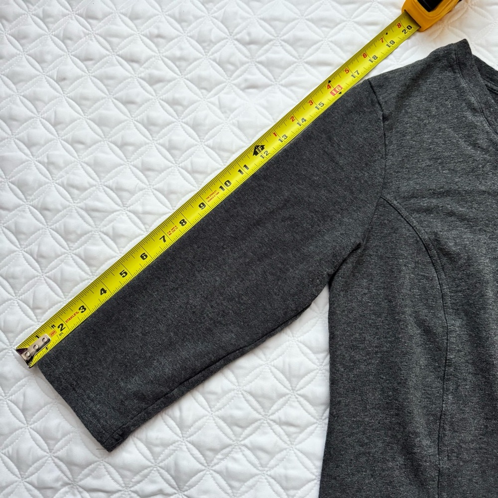 D&Co Active French Terry 3/4 Sleeve V-Neck Dress Pockets Dark Gray Sz XS - Picture 5 of 10